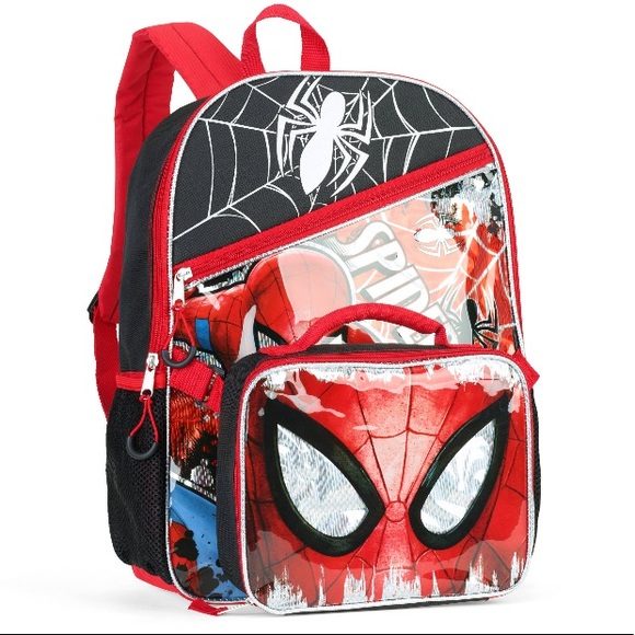 spiderman backpack and lunch bag